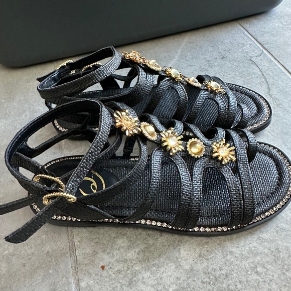 Sam Edelman Tianna Gladiator Sandal in Black Size 6.5 - Picture 1 of 7